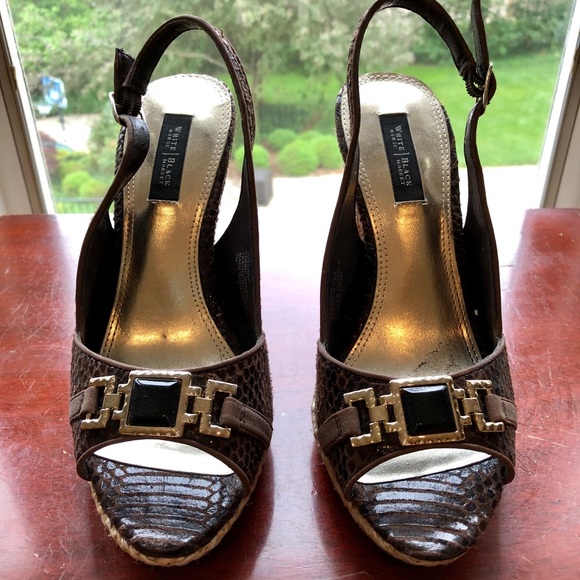 Brown Snake Print Heels - Picture 2 of 3